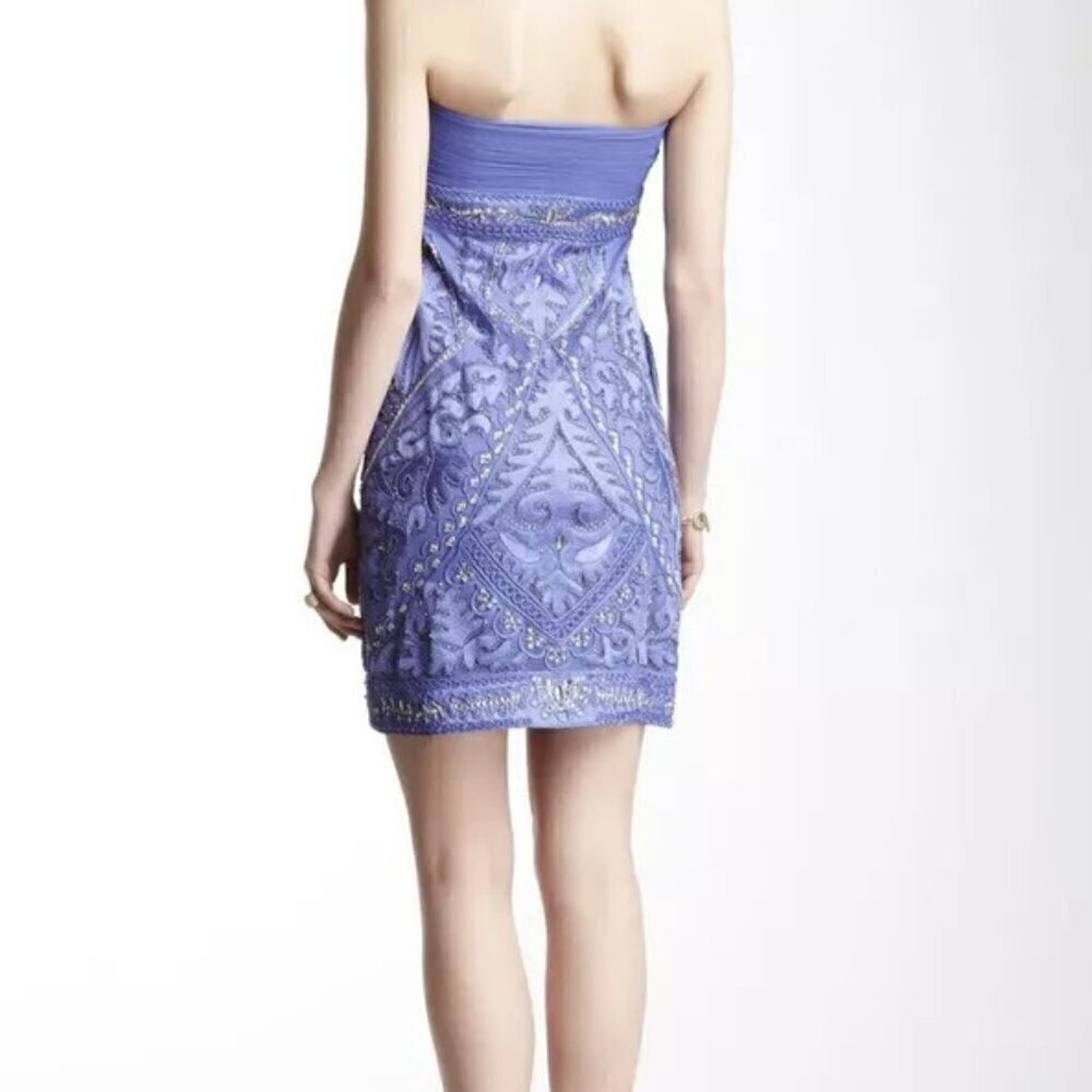 Sue Wong Nocturne Periwinkle Sequins Embellished Ruche Mini Dress Sz 6 - Picture 2 of 13